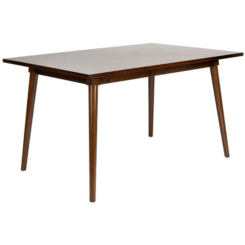 Classic Walnut Finish Rectangular Dining Table for Six