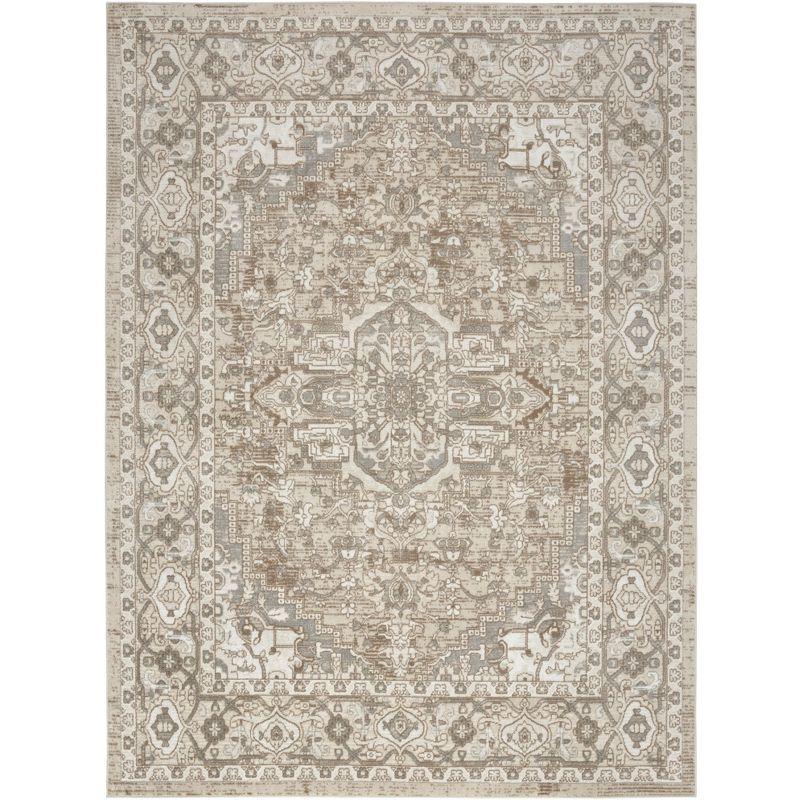 Nourison Concerto Center Medallion Indoor Rug Beige 7'10"x9'10"