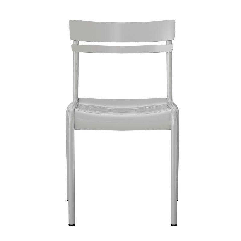 Flash Furniture Nash Commercial Grade Steel Stack Chair, Indoor-Outdoor Armless Chair with 2 Slat Back