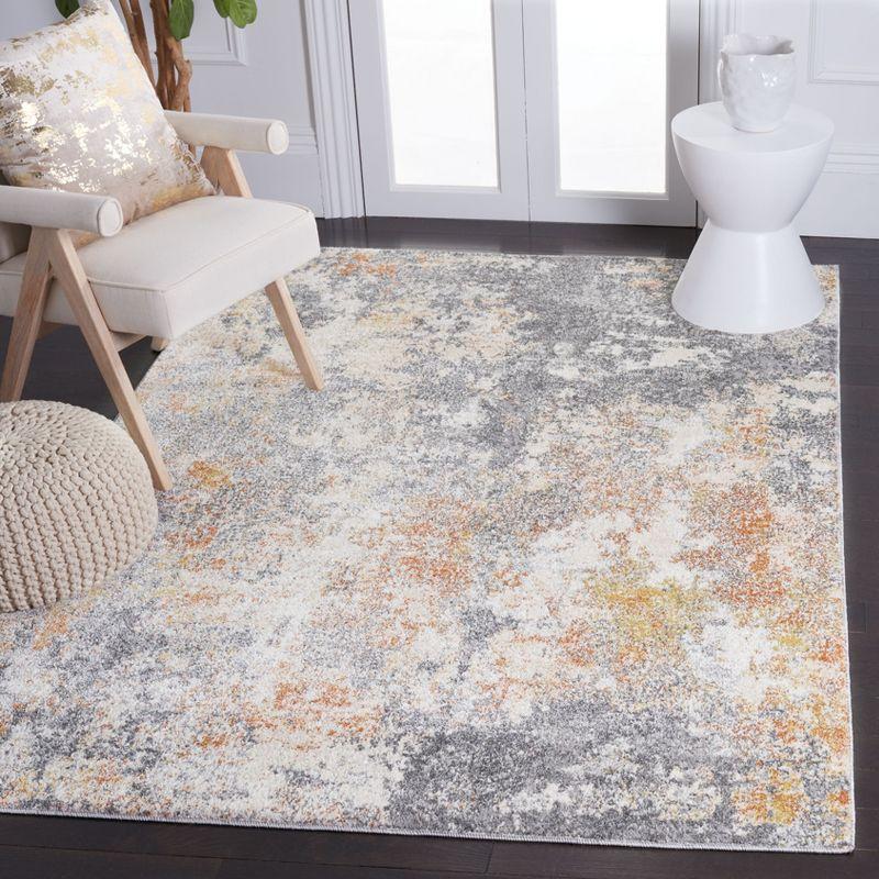Aston ASN710 Power Loomed Area Rug - Grey/Gold - 8'9"x11'9" - Safavieh.
