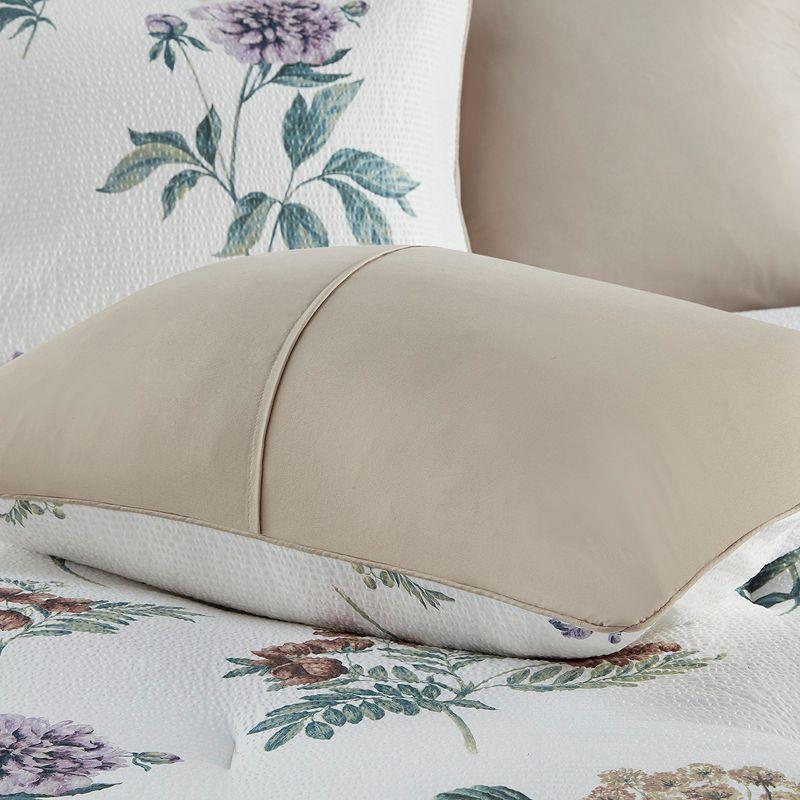 Madison Park Zennia 7 Piece Seersucker Floral Comforter Set with Throw Blanket