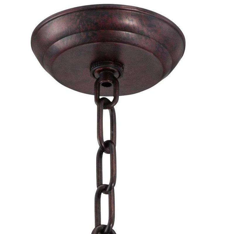 Rust Bronze Farmhouse Industrial Cage Pendant Light