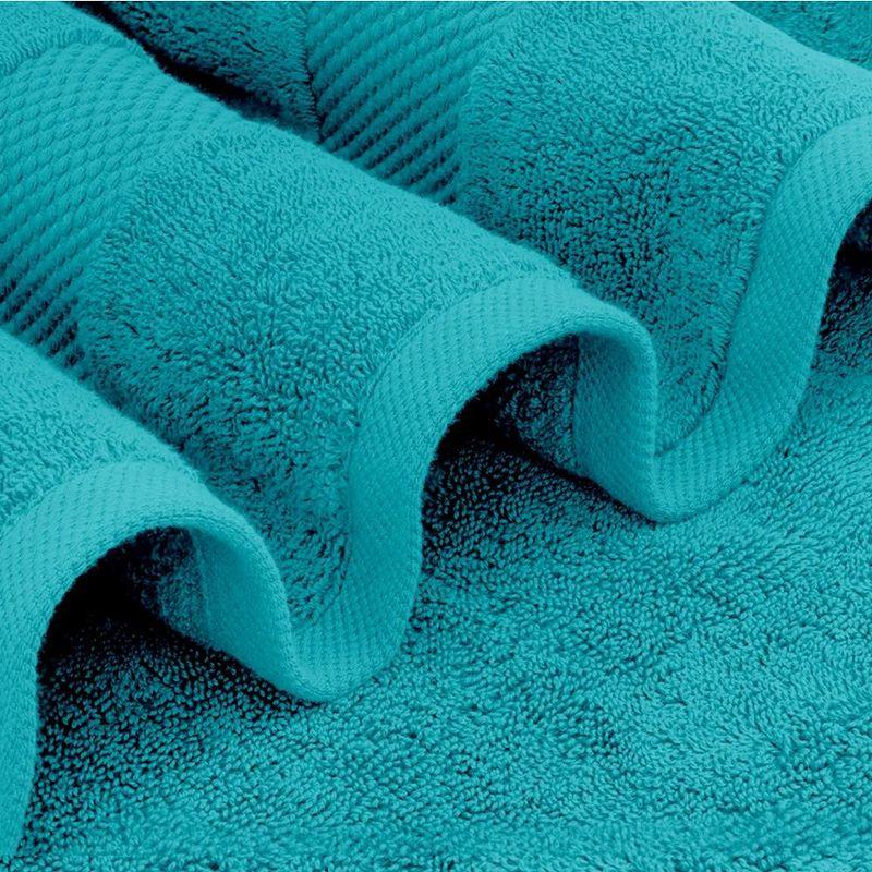 White Classic Luxury 100% Huge Cotton Bath Sheets Set of 2 - 35x70" Aqua