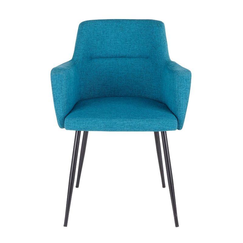 LumiSource Set of 2 Andrew Contemporary Dining/Accent Chair Teal