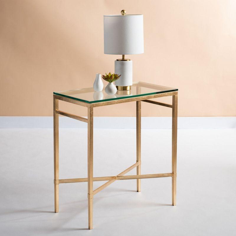 Viggo Side Table - Gold/Glass - Safavieh.