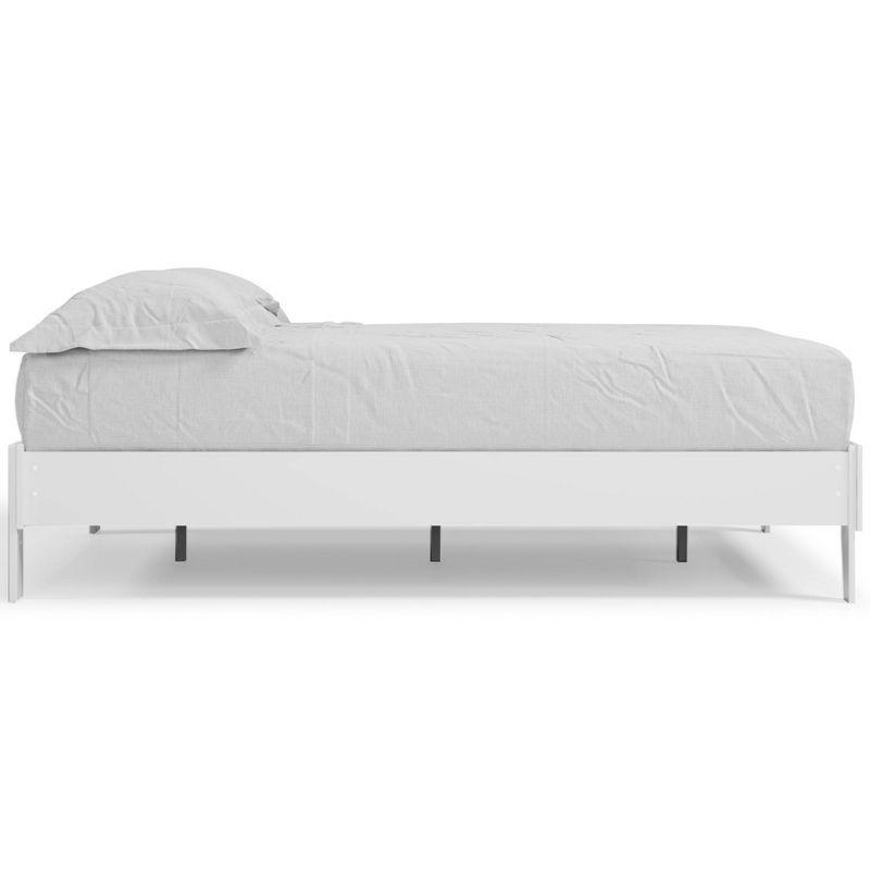 Queen Piperton Platform Bed White - Signature Design by Ashley: Modern Style, No Box Spring Needed