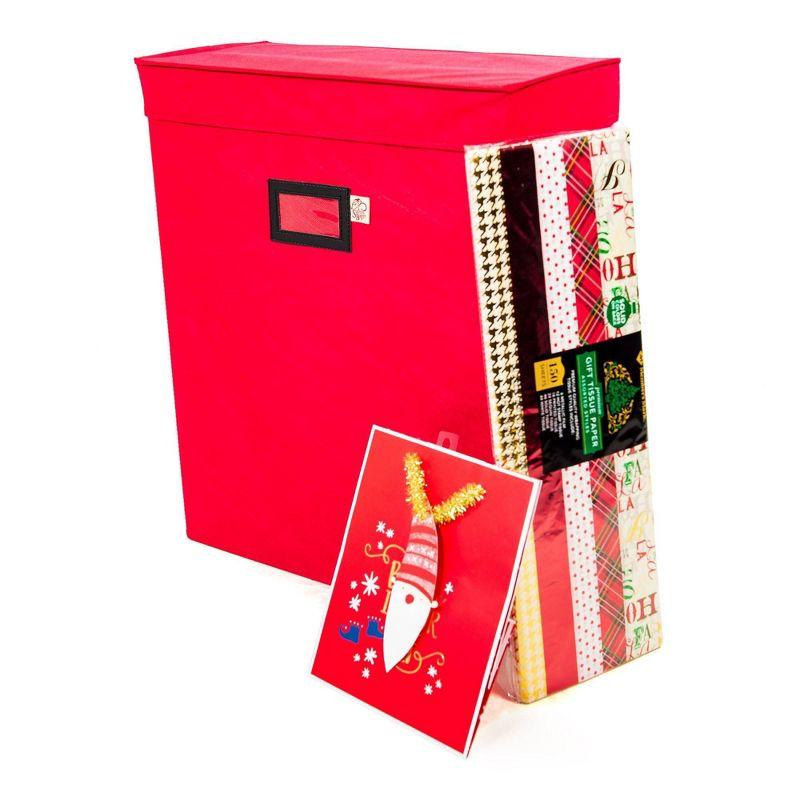 Red Fabric Gift Bag and Tissue Paper Storage Box