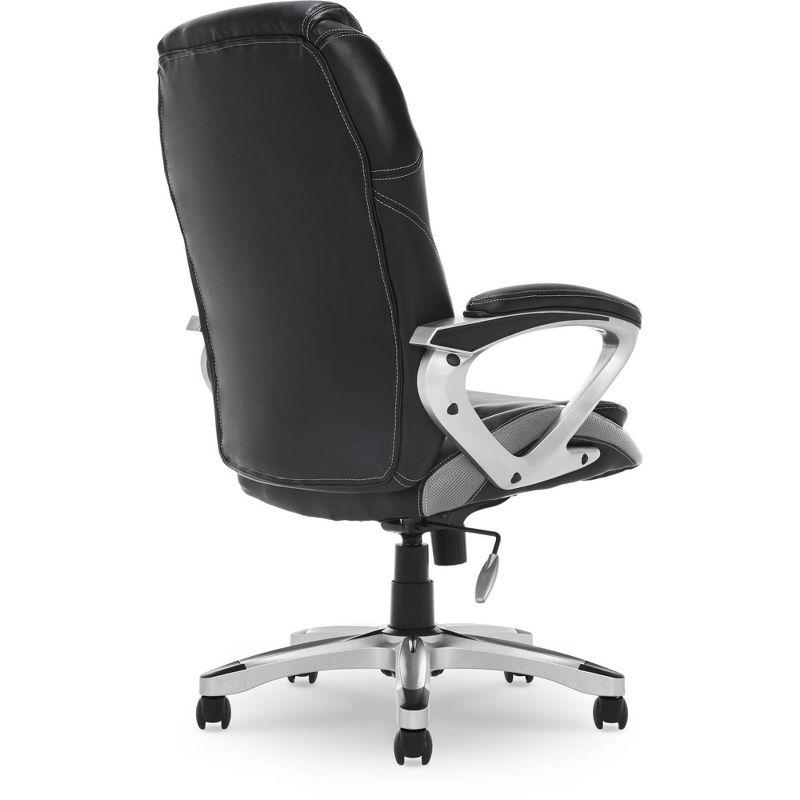 High-Back Ergonomic Executive Gaming Chair in Gray Mesh & Faux Leather