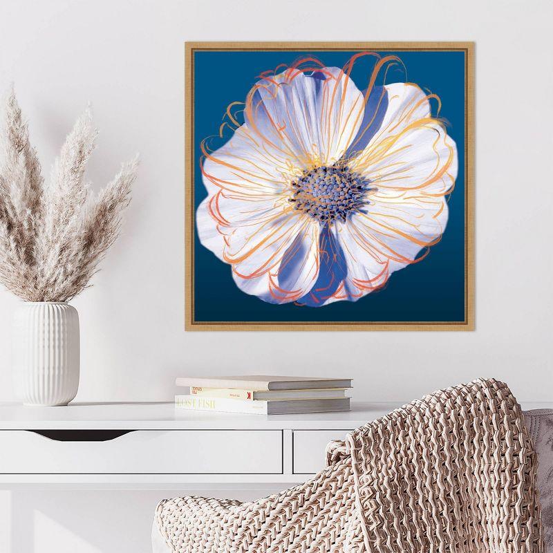 Flower Pop Pastel II Abstract Canvas Art with Maple Frame