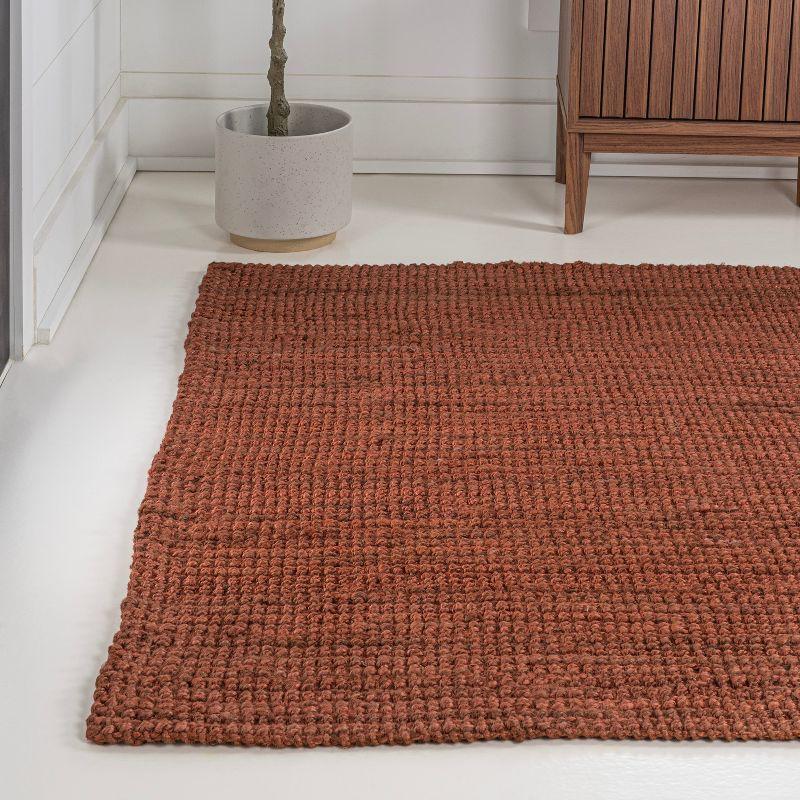 Pata Hand Woven Chunky Jute Terracotta 4 ft. x 6 ft. Area Rug - JONATHAN Y