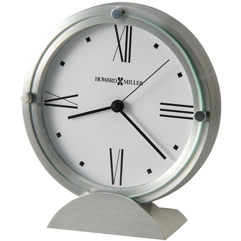 Simon II Brushed Aluminum Quartz Table Clock