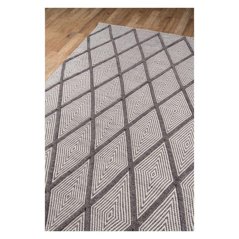 Langdon Geometric Handmade Flatweave Wool Charcoal Area Rug
