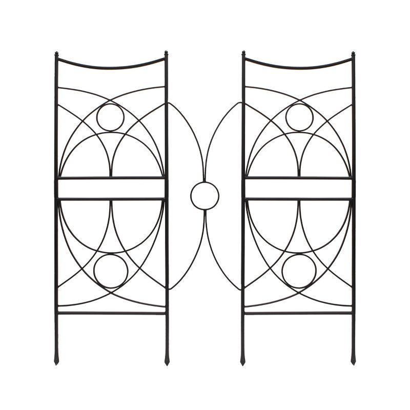 Aurora 86.25" Black Wrought Iron Garden Trellis