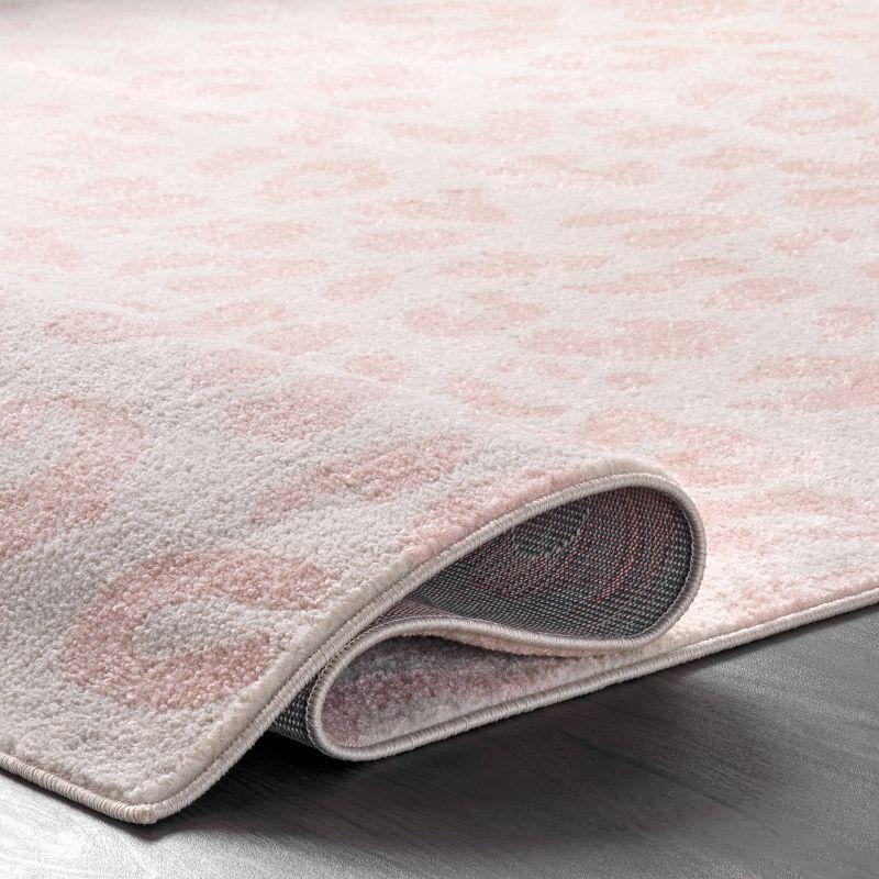 Nuloom Leopard Animal 5x7 Indoor Area Rug for Living Room Bedroom Dining Room Kitchen, Baby Pink/Ivory
