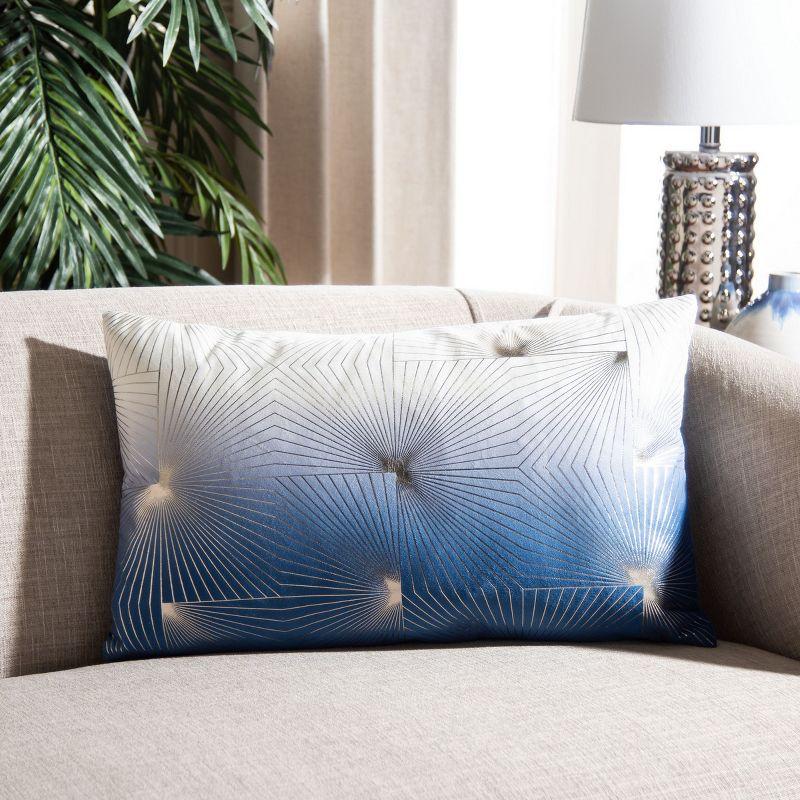 Geometric Ombre Embroidered Rectangular Throw Pillow