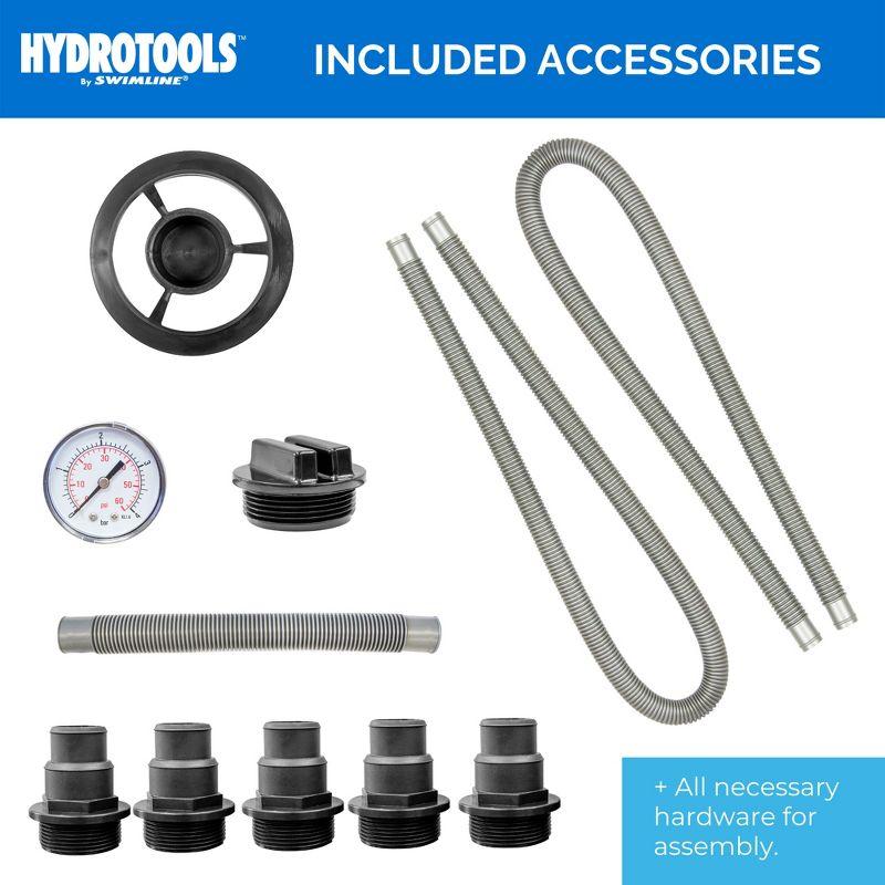 Swimline 12" .33HP HydroTools Sand Filter Pool Cleaning System Pump for 8000 Gallons Above Ground Swimming Pools and 4 Way Function Valve (71225)