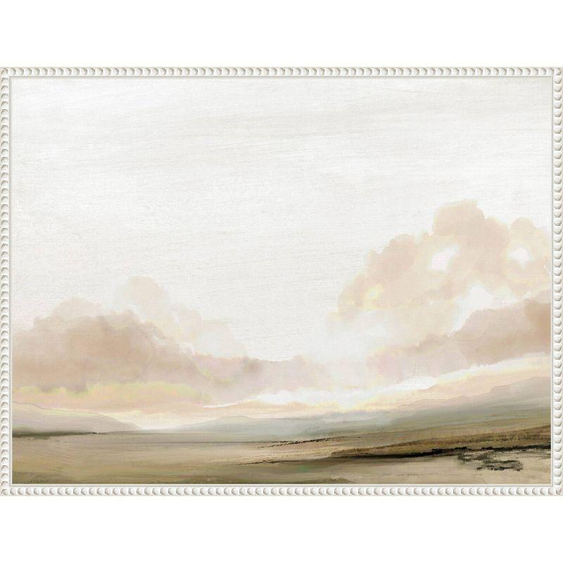 30"x23" Southern Landscape by Dan Hobday Framed Canvas Wall Art Print White - Amanti Art: Modern Abstract Lithograph, Polystyrene Frame