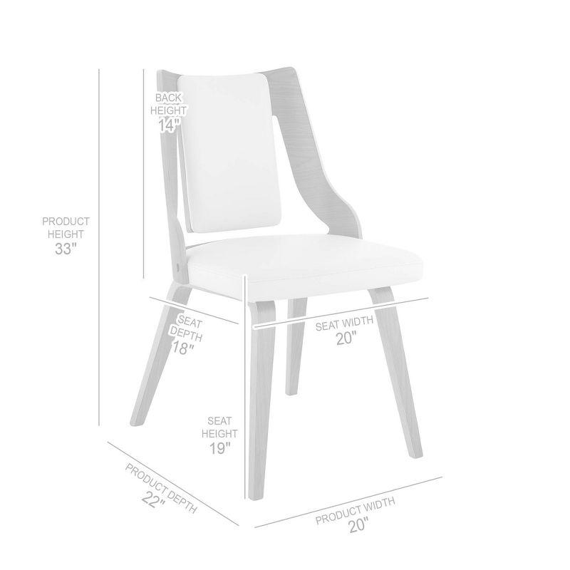 Set of 2 Aniston Faux Leather Wood Dining Chairs Gray/Black - Armen Living