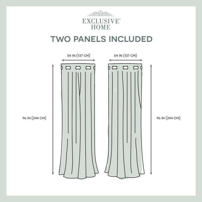 Navy Velvet Grommet Top Light-Filtering Curtain Panel Pair, 54"x84"