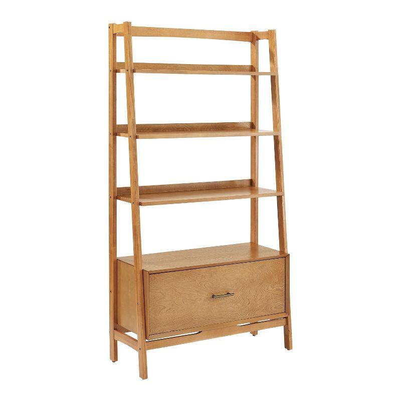 Acorn Wood Ladder Bookcase with Full Extension Drawer