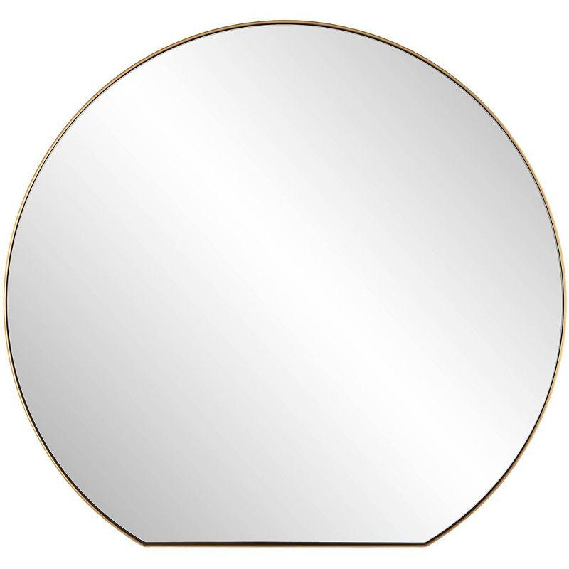 Oval Gold Wood Transitional Wall Mirror