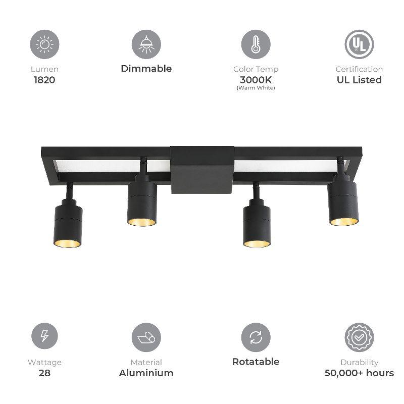 23.4'' 4 -Light Fixed Track Track Kit with Adjustable Head