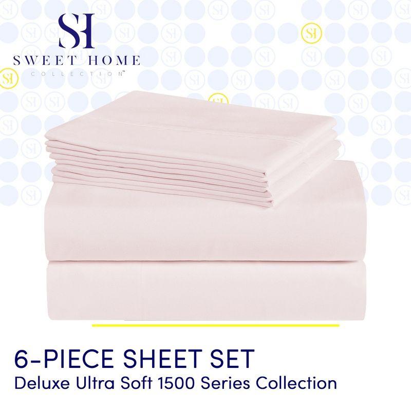 Sweet Home Collection Luxurious Soft Microfiber Sheet Set with Bonus Pillowcases