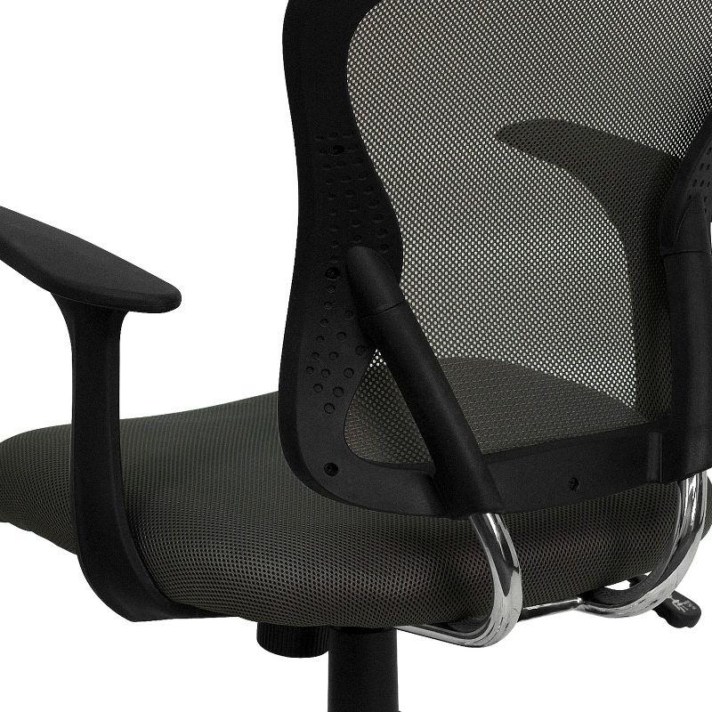 Modern Dark Gray Mesh Swivel Task Chair with Chrome Base