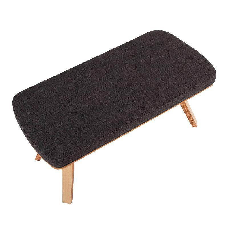 42" Folia Wood Bench Natural/Charcoal - LumiSource: Entryway, Bedroom Seating, Plush Cushion
