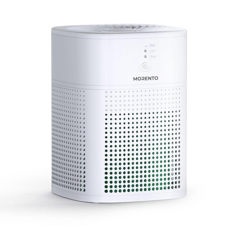 MORENTO Air Purifiers for Bedroom for Smoke, Small Air Purifier with Sleep Mode, HY1800, White, 1 Pack