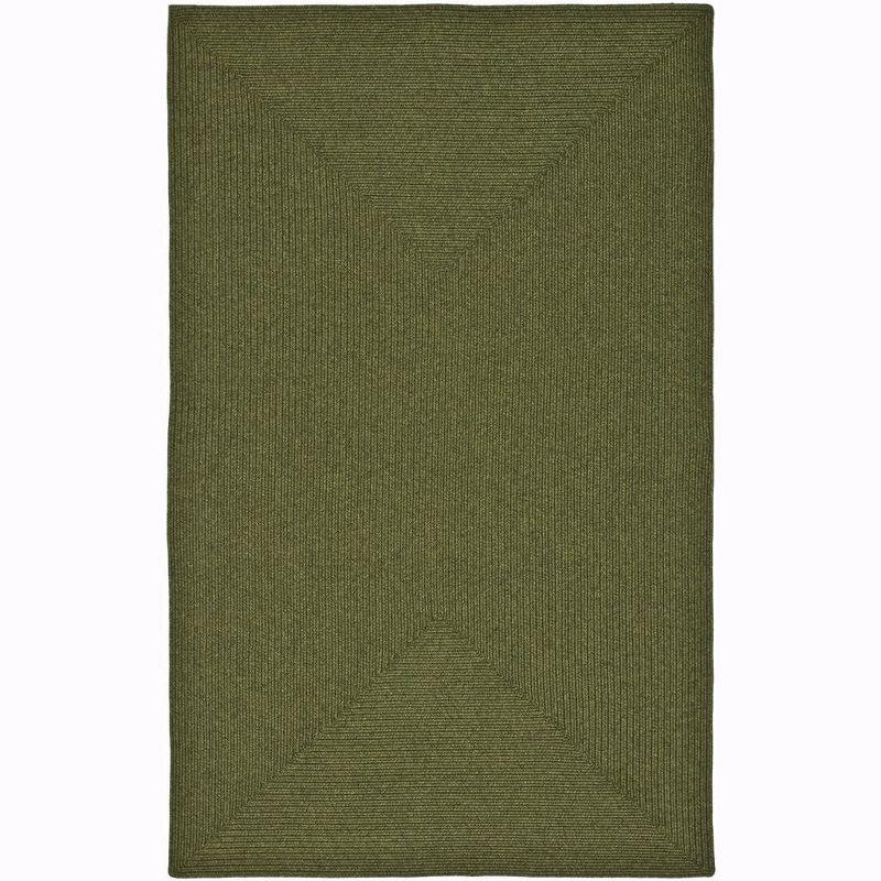 Handwoven Braided Cotton-Synthetic 6'x9' Reversible Area Rug in Green