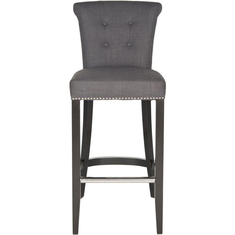 Charcoal Linen Weave 44" Transitional Birch Bar Stool