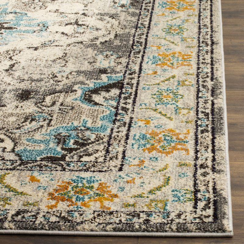 Monaco MNC243 Power Loomed Indoor Runner Rug - Grey/Light Blue - 2'2"x8' - Safavieh
