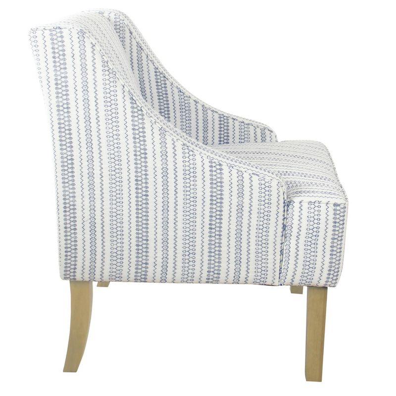 Classic Swoop Accent Armchair Striped Blue - HomePop