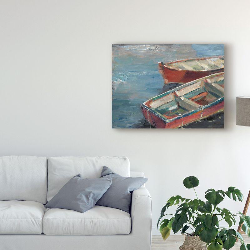 Trademark Fine Art -Ethan Harper 'Boats By The Lake I' Canvas Art