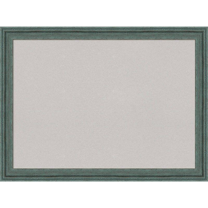 31"x23" Upcycled Wood Frame Gray Cork Board Teal - Amanti Art