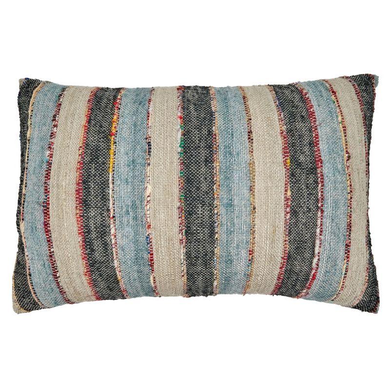 Saro Lynn Collection Striped Cotton Pillow Cover