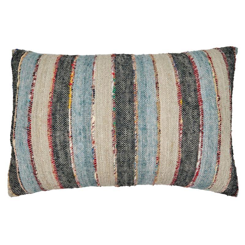 Multicolor Striped Cotton Throw Pillow Cover