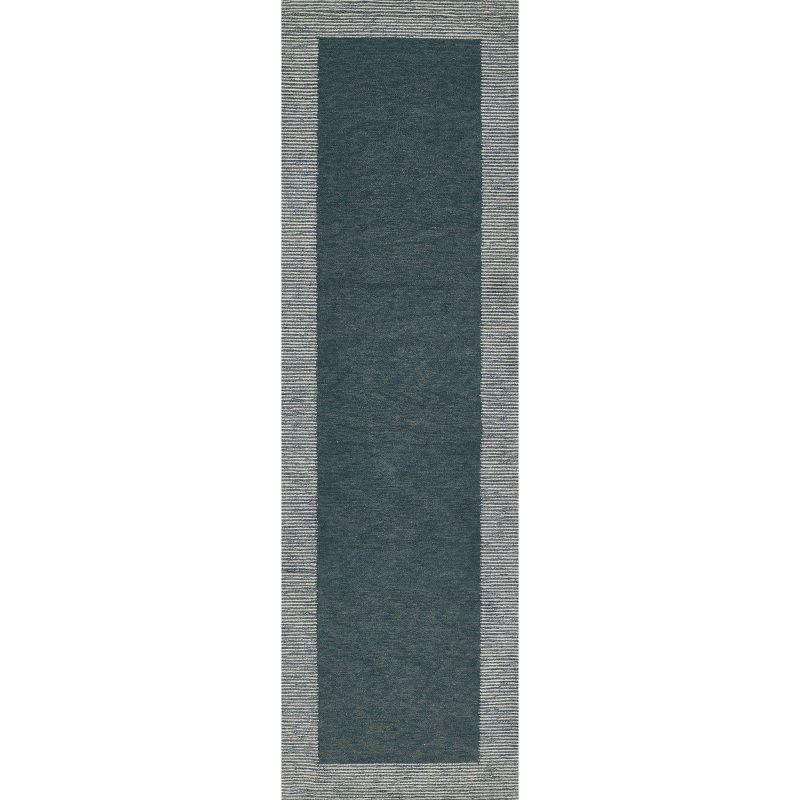 Momeni 2'3"x8' Everett Xena Handtufted Runner Rug Blue: Wool, Geometric Abstract, Indoor, Low Pile, Handmade