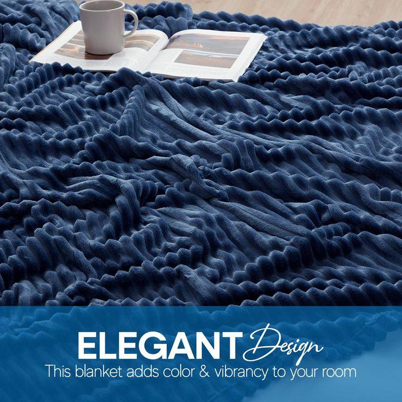 Nestl Nestl Cut Plush Cozy Throw Blanket - Fuzzy Warm Fleece Bed Blankets - Throws for Sofa, Bed, and Couch