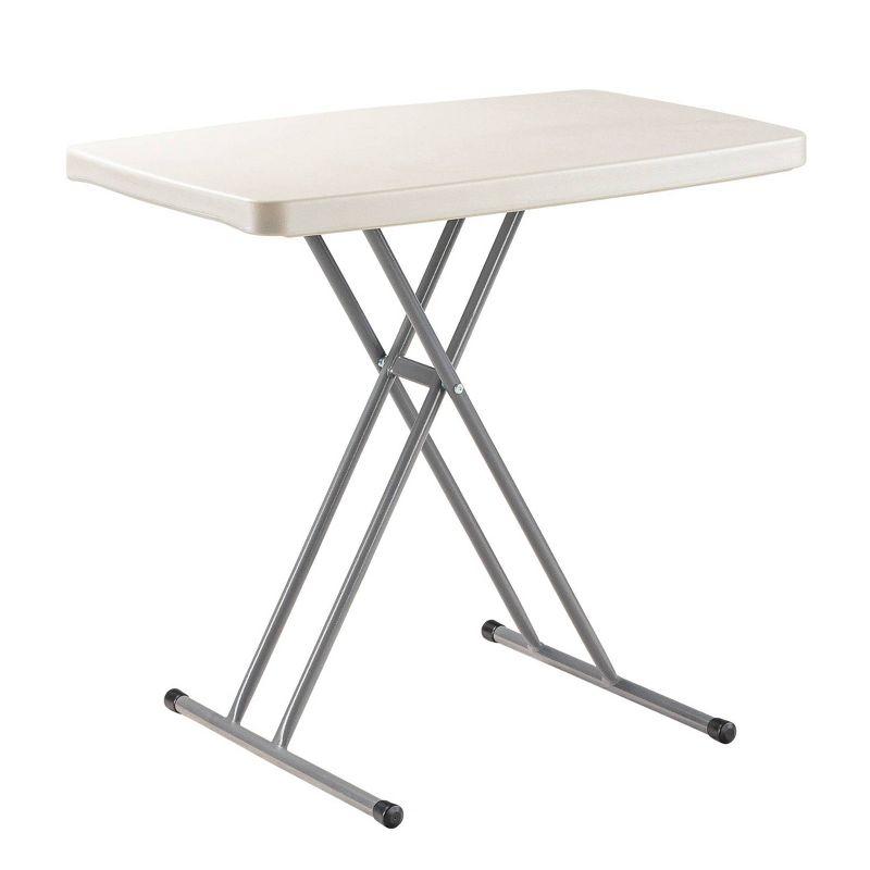 20"x30" Height Adjustable Personal Folding Card Table Speckled Gray - Hampden Furnishings: Sturdy, Compact, Easy Storage