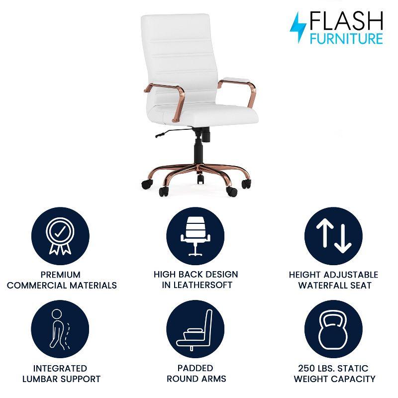 Flash Furniture High Back Executive Swivel Office Chair with Metal Frame and Arms