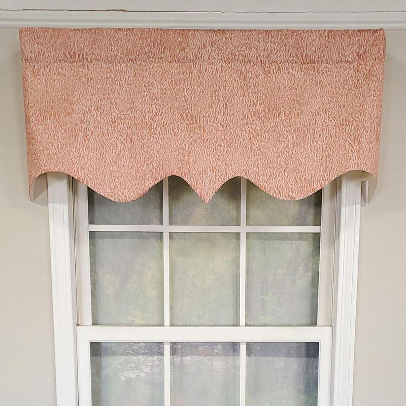 RLF Home Luxurious Modern Design Classic Miramar Regal Style Window Valance 50" x 17" Coral