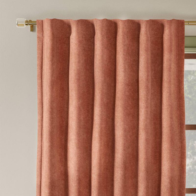 Brown Blackout Chenille Curtain Panel with Rod Pocket and Back Tab