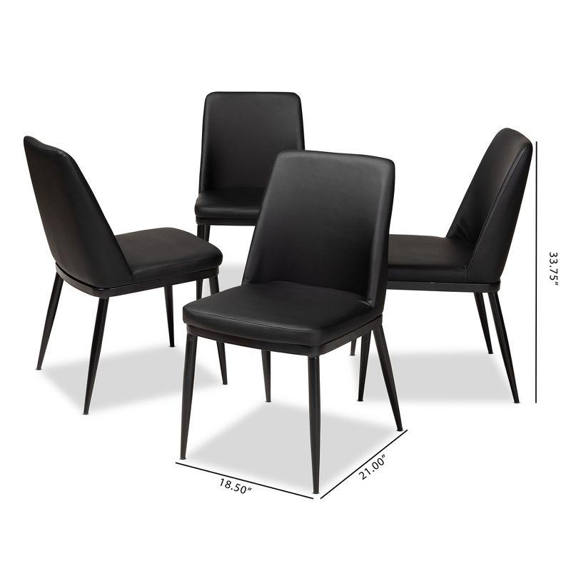 Set of 4 Darcell Modern and Contemporary Faux Leather Upholstered Dining Chairs - Baxton Studio