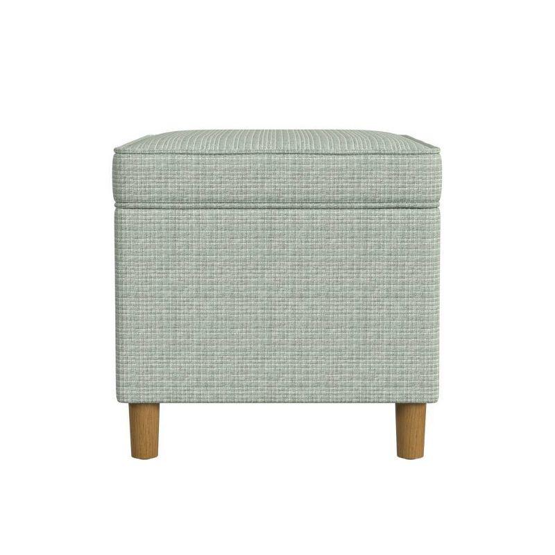HomePop 24" Dinah Storage Ottoman Sage: Upholstered Footstool, Traditional Rectangle Shape, Spot Clean