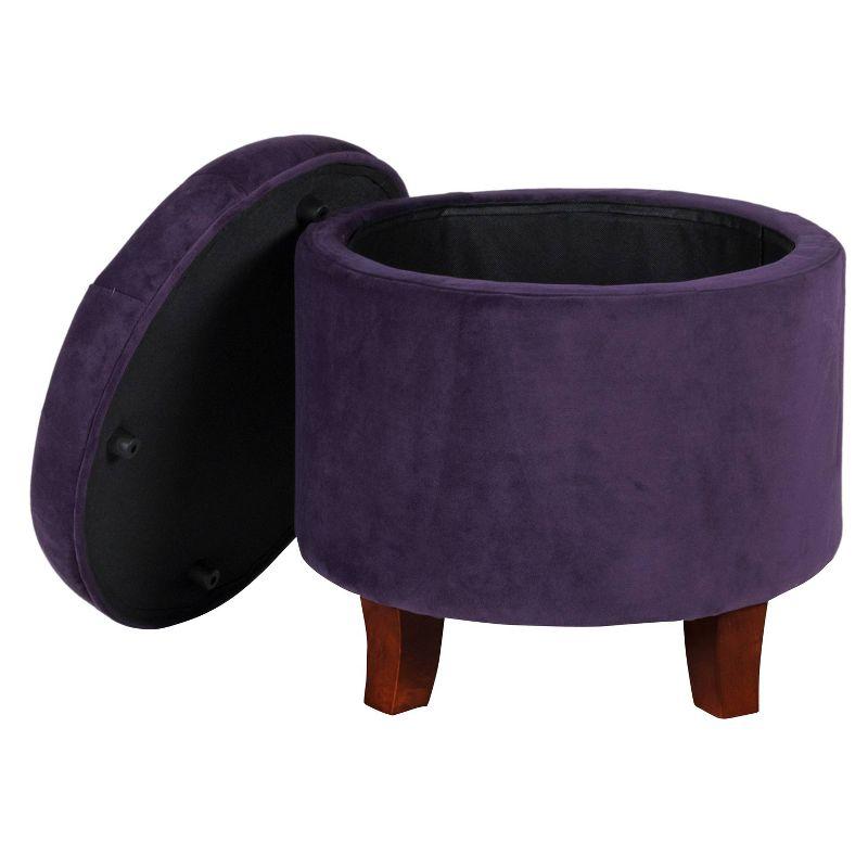 Large Round Button Tufted Storage Ottoman - HomePop