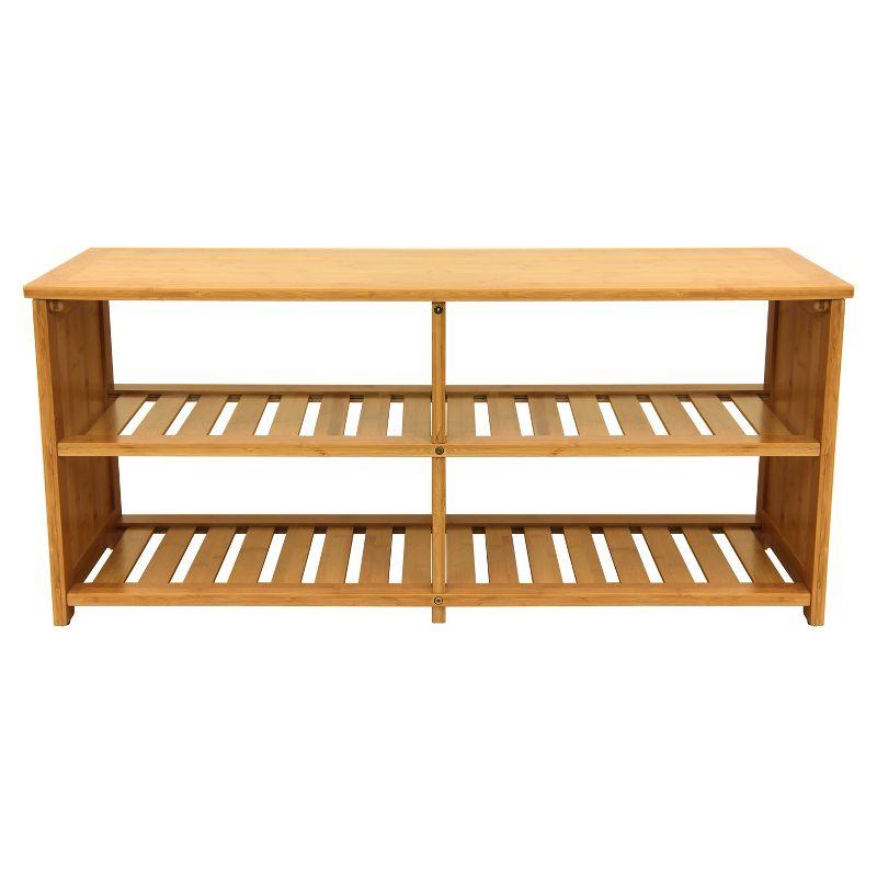 Eco-Friendly Bamboo Multi-Purpose Storage Bench with Shoe Organizer