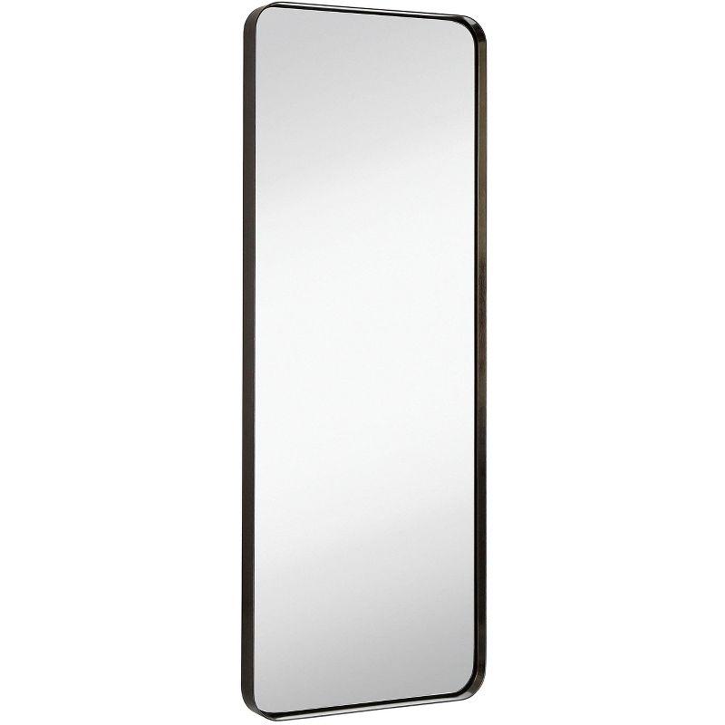 Hamilton Hills 18" x 48" Metal Black Framed Brushed Rectangular Wall Mirror