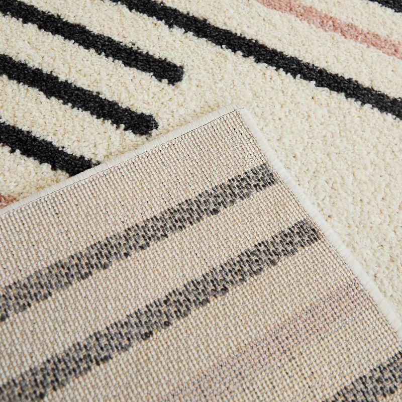 5'3"x7' Booth Geometric Striped Kids' Rug Cream - Balta Rugs: Bedroom & Playroom Area Rug, UV & Stain-Resistant